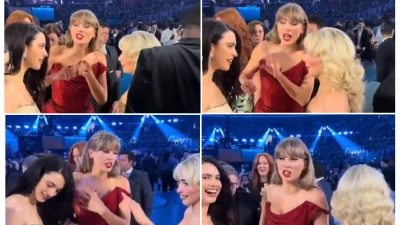 resurfaced grammys clip of taylor swift sparks online debate about sabrina carpenter and margaret qualley